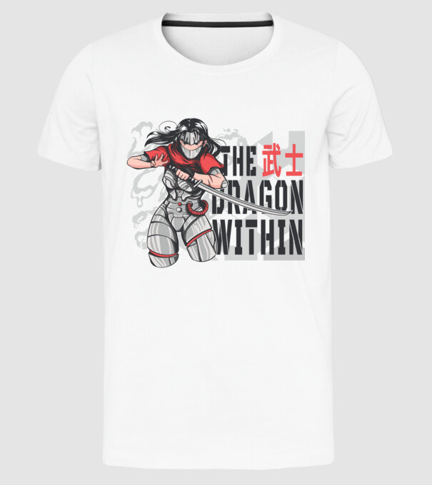 Cyborg Ninja fată Anime model alb pe tricou