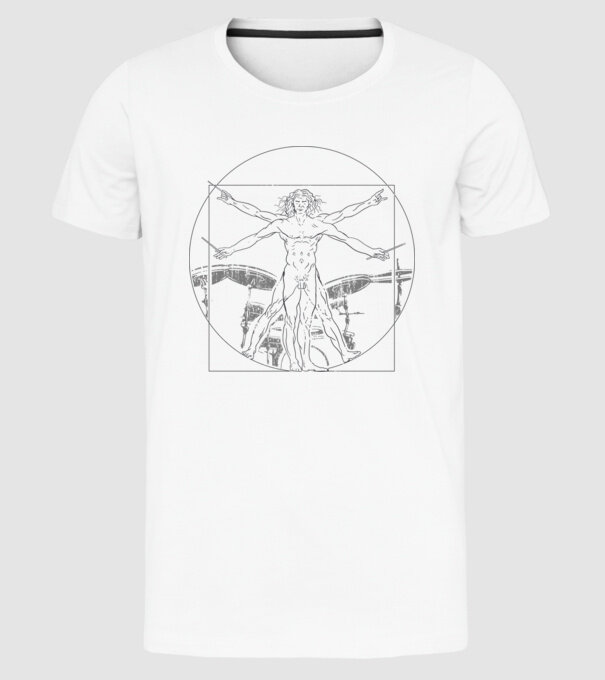 Da Vinci tobe model alb pe tricou