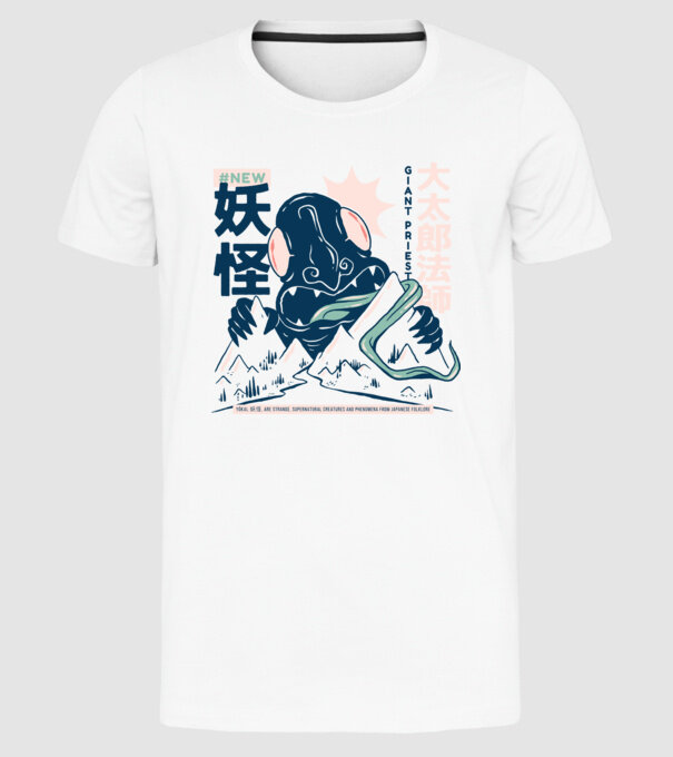 Daidarabotchi Yokai Anime model alb pe tricou