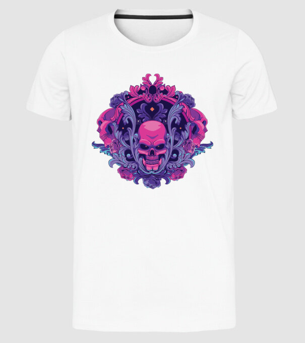 Cranii Dark Skull model alb pe tricou
