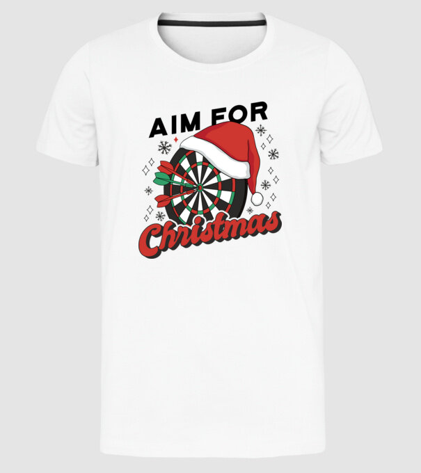 Darts Crăciun model alb pe tricou