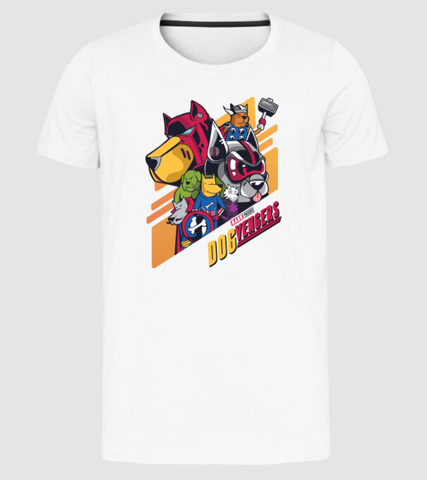 Dogvengers Câini Eroi model alb pe tricou