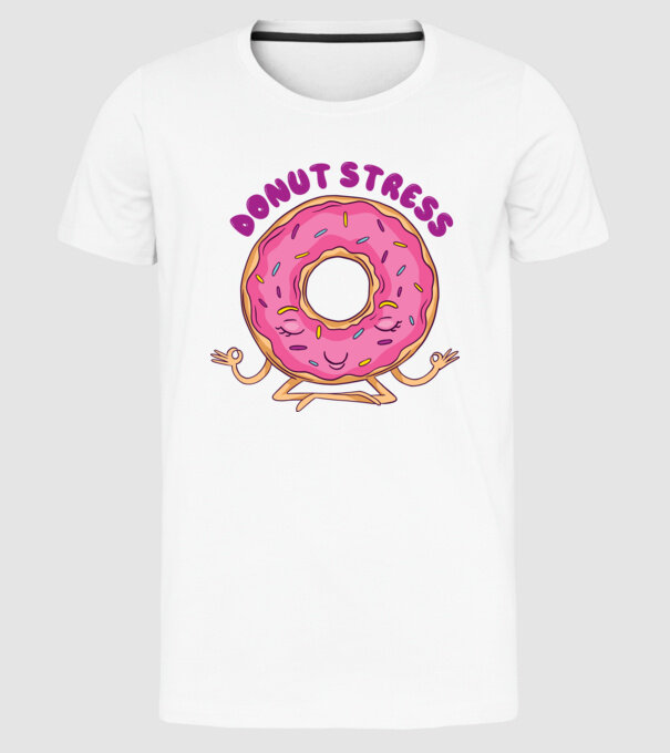 Donut Stress Gogoașă model alb pe tricou