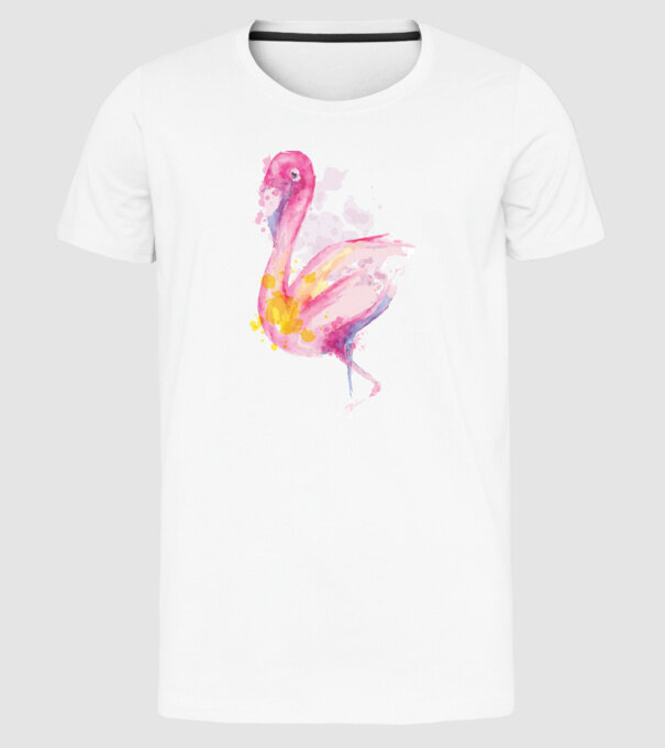 Flamingo Pictură model alb pe tricou