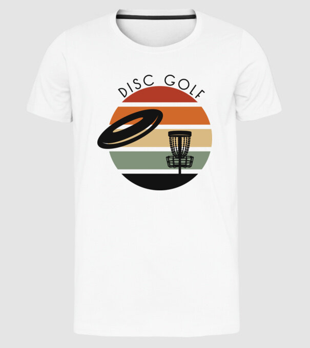 Frizbi Golf model alb pe tricou