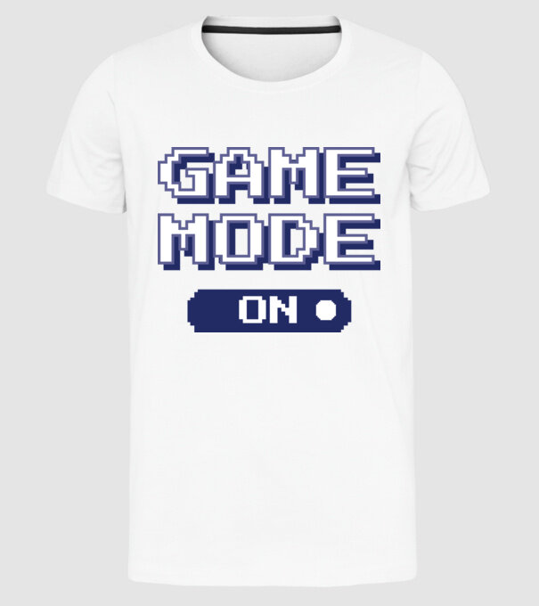 Game mode on Gamer pixel model alb pe tricou