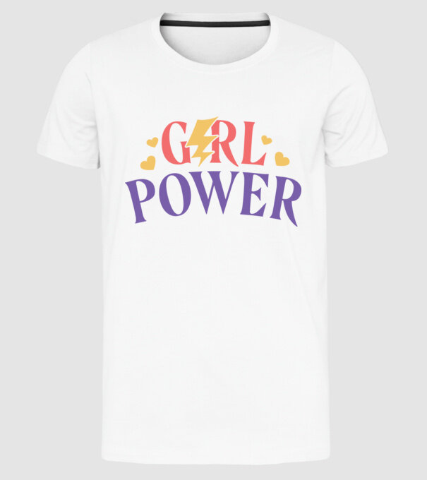Girl Power Ziua Femeii model alb pe tricou