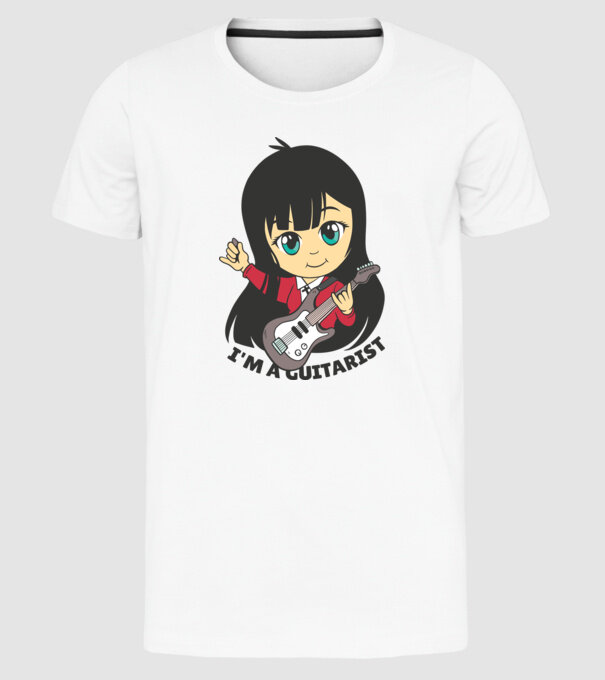 Sunt chitarist fată model alb pe tricou