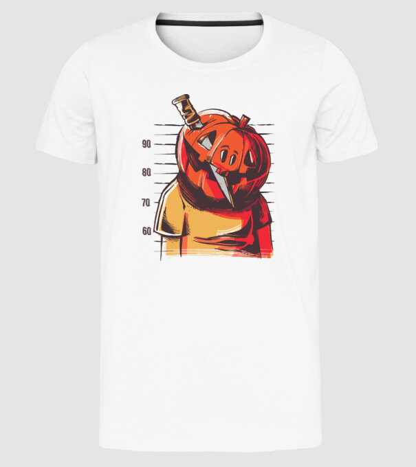 Halloween cap de dovleac închisoare model alb pe tricou
