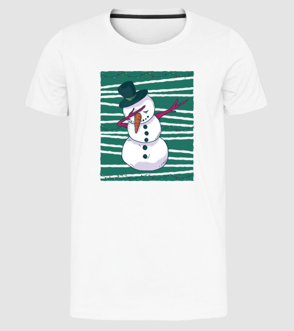 Om de zăpadă DAB Crăciun model alb pe tricou