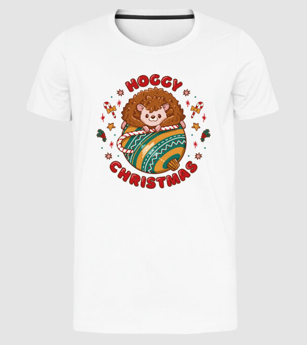 Hoggy Christmas Crăciun cu Arici model alb pe tricou
