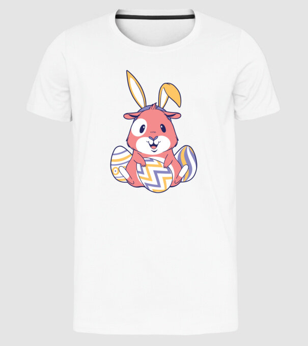 Porcușor de Guineea de Paște model alb pe tricou