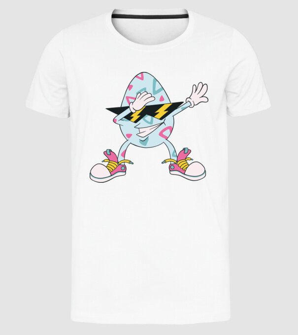 Ouă de Paște Dab model alb pe tricou