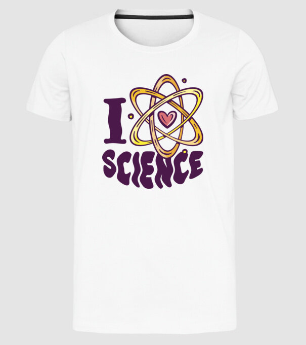I Love Science știință model alb pe tricou