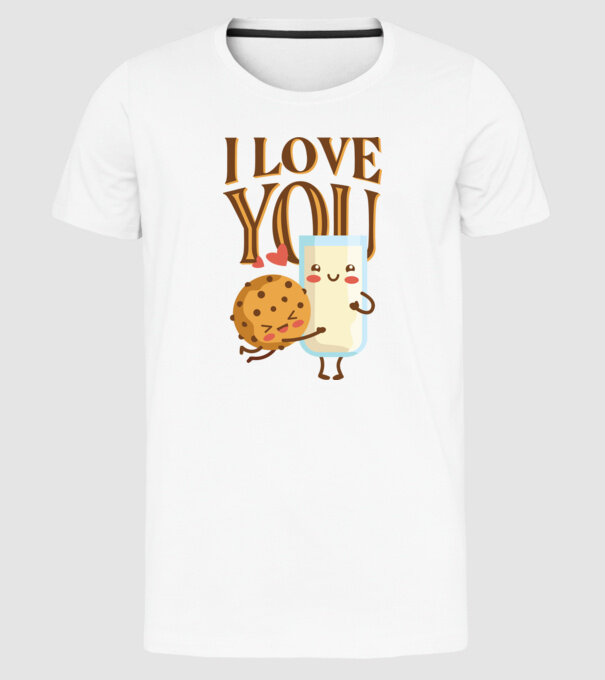 'I Love You tricou drăguț cuplu pentru Valentine''s Day' model alb pe tricou