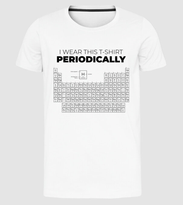 I wear this t-shirt periodically model alb pe tricou