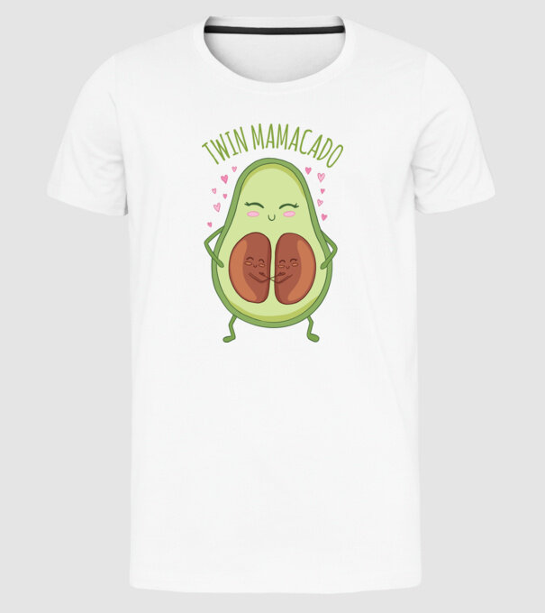 Gemeni Mamacado model alb pe tricou
