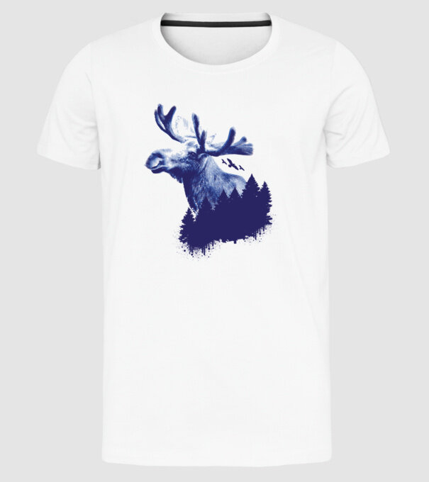 Elan model alb pe tricou