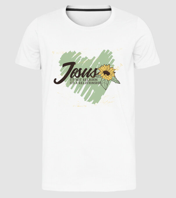 Inima lui Isus - Nu o religie, ci o relație model alb pe tricou
