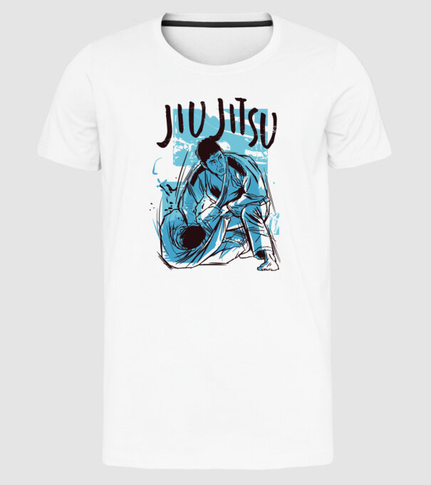 Jiu Jitsu model alb pe tricou
