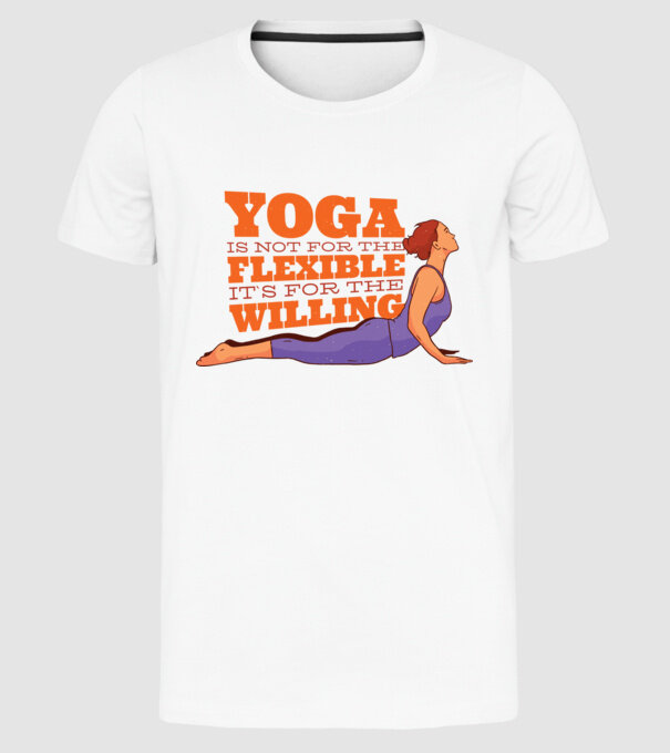 yoga perseverență model alb pe tricou