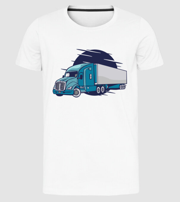 Tricou Șofer de camion model alb pe tricou