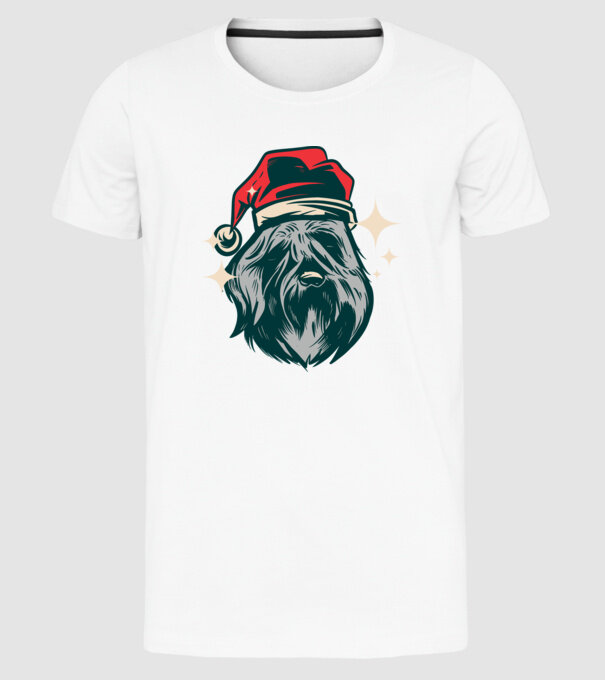 Câine de Crăciun model alb pe tricou