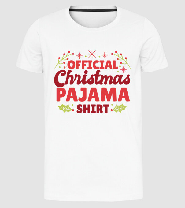 Pijama de Crăciun model alb pe tricou