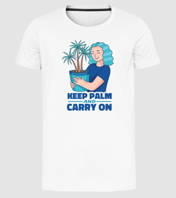Keep Calm and Carry On model alb pe tricou