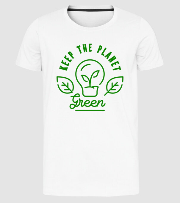 Keep The Planet Green - Ziua Pământului model alb pe tricou