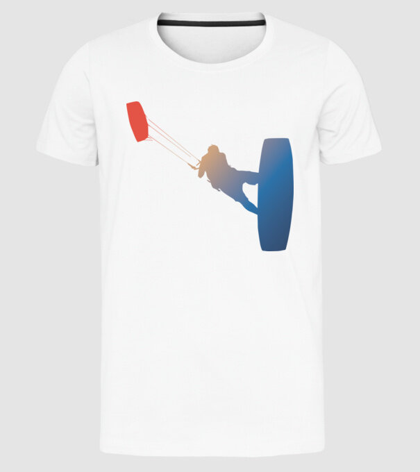 Kite Surfer model alb pe tricou