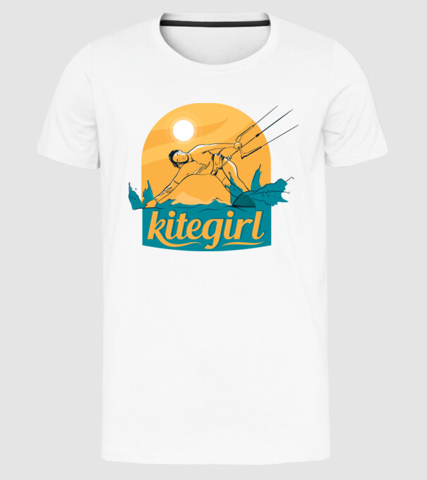 Tricou Kitegirl Kitesurf model alb pe tricou