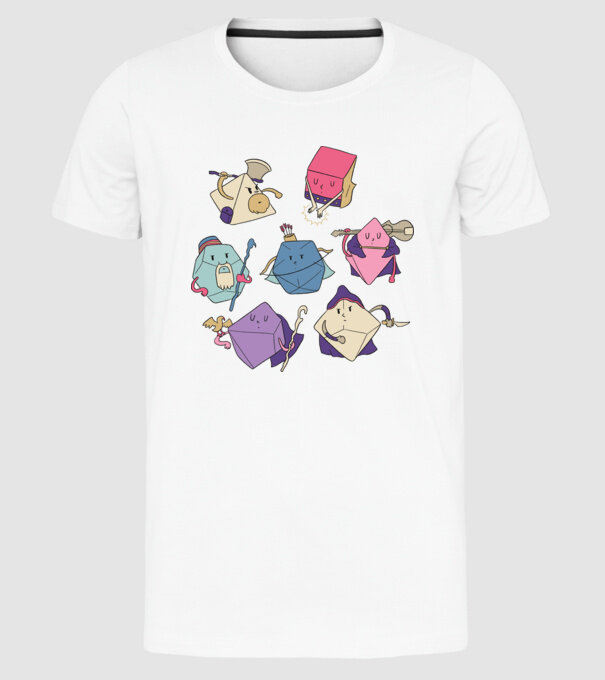 Caractere Cub model alb pe tricou