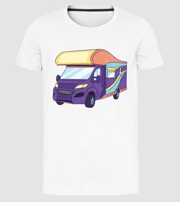 Autorulotă model alb pe tricou