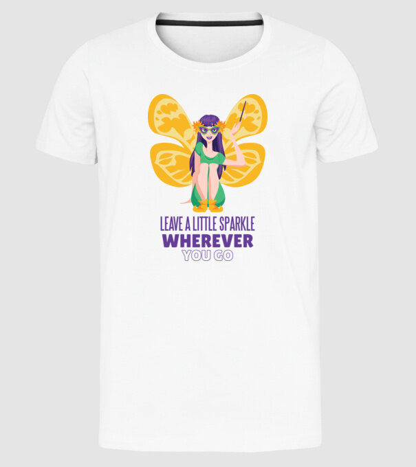 Leave a little sparkle wherever you go model alb pe tricou