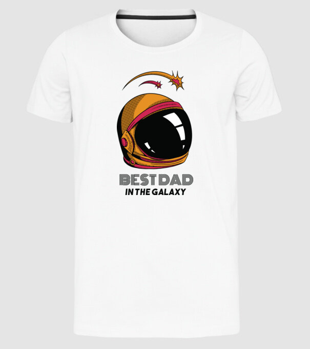 Cel mai bun tată din Galaxie model alb pe tricou