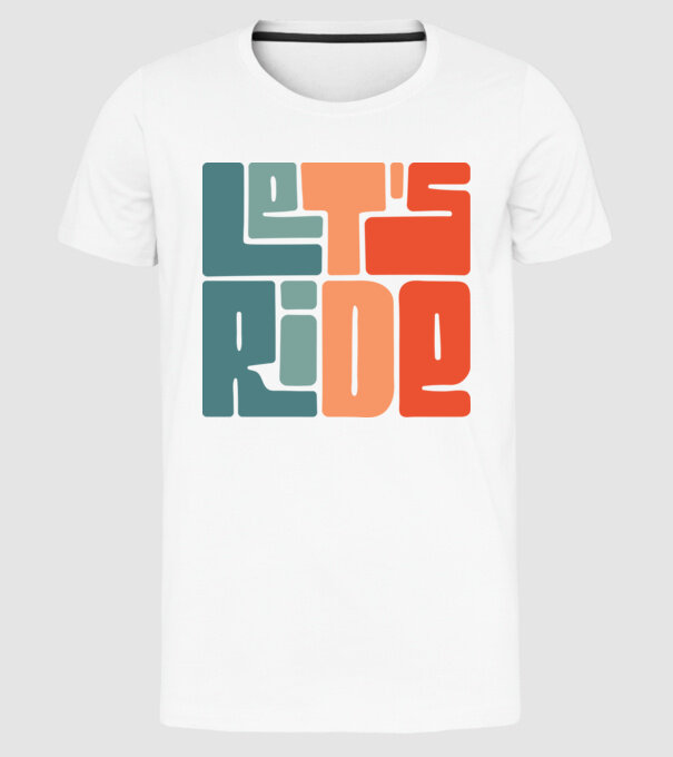 'Let''s Ride - Snowboard' model alb pe tricou