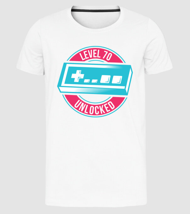 Level 70 Unlocked 70th Birthday model alb pe tricou