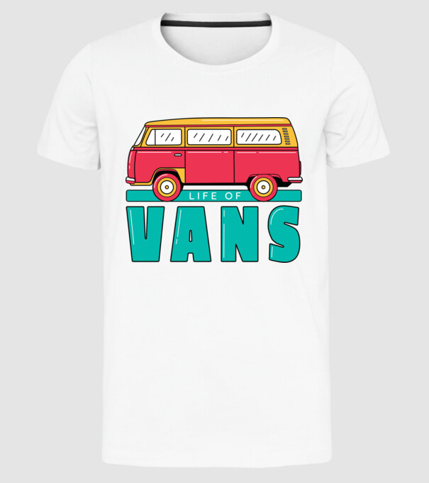 Life of Vans model alb pe tricou