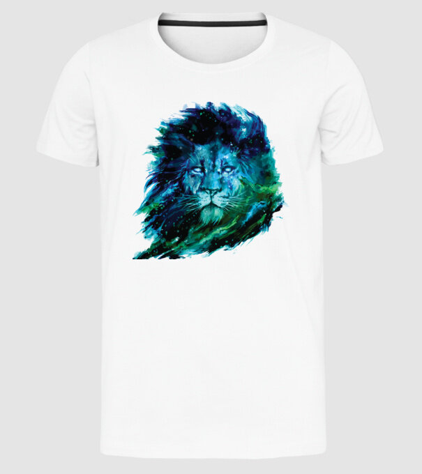 lion color splash model alb pe tricou
