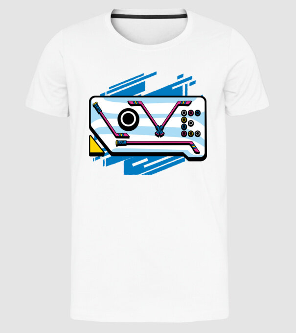 Love Hockey model alb pe tricou