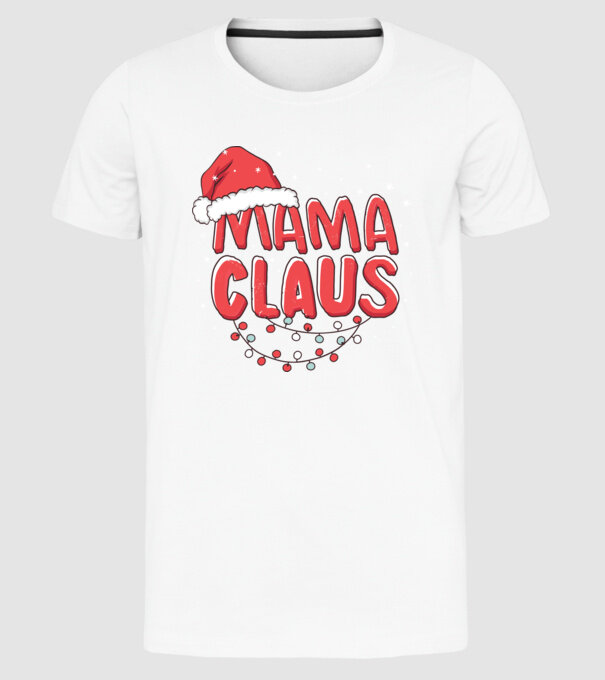 Mama Claus model alb pe tricou