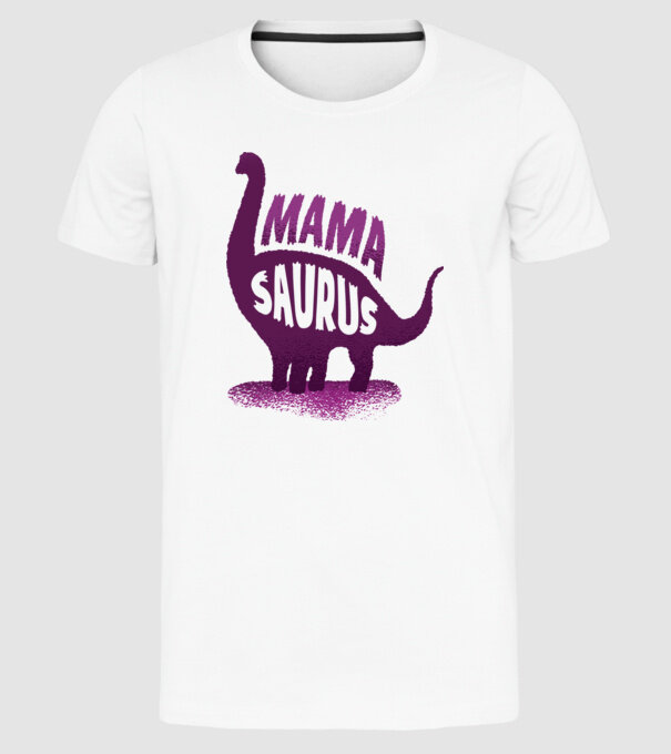 Mamasaurus model alb pe tricou