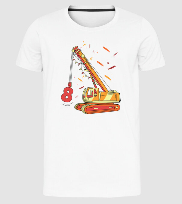 Prindere 8th Birthday model alb pe tricou