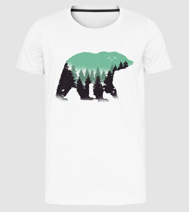 Urs pădure Natură tricou model alb pe tricou
