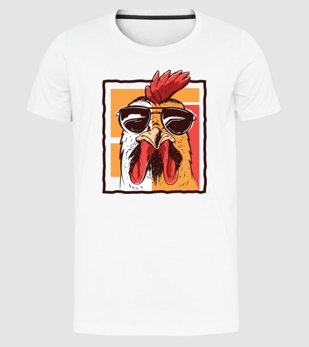 Pui cool model alb pe tricou