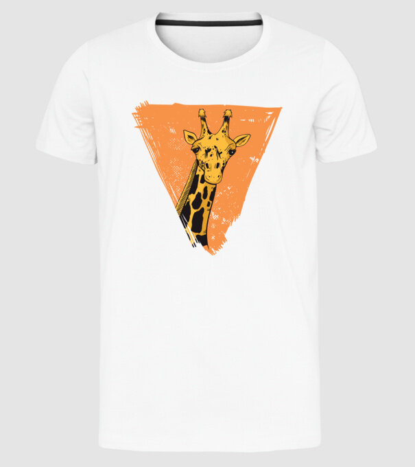 Girafă cool model alb pe tricou