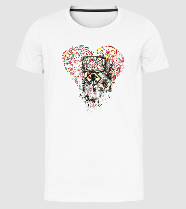 Inimă otrăvită model alb pe tricou