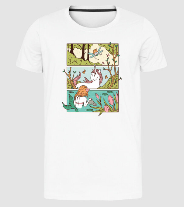 Lumea poveștilor model alb pe tricou