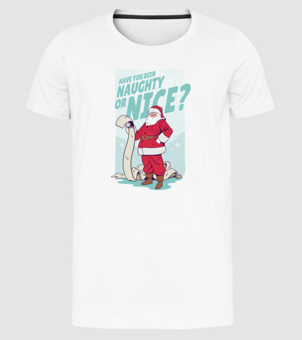 Lista de cadouri Moș Crăciun - tricou Crăciun model alb pe tricou